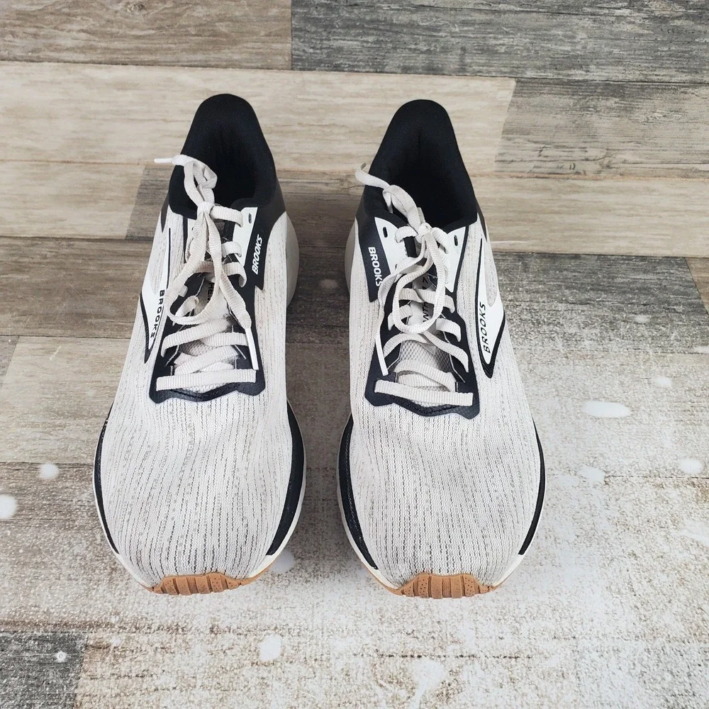 Brooks Anthem 7 Womens Shoes Sz 9 B Regular White Black Tan Mesh Lace Up Sneaker
